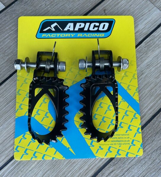 Footrest Kit Stainless Steel Apico Trials Black